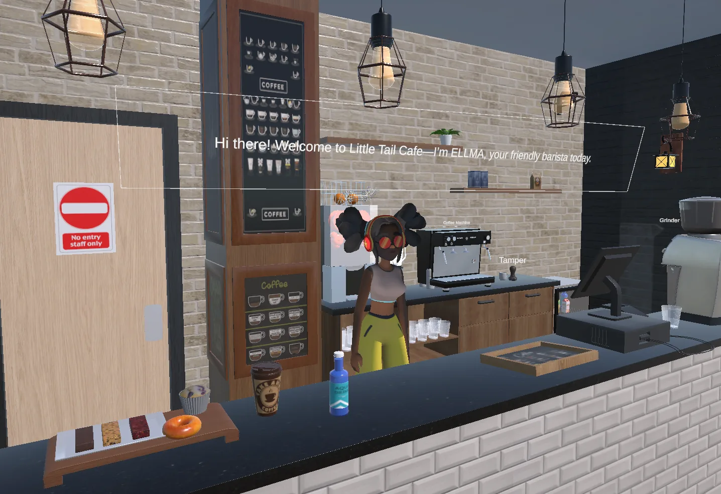 Cafe AI tutor dialogue