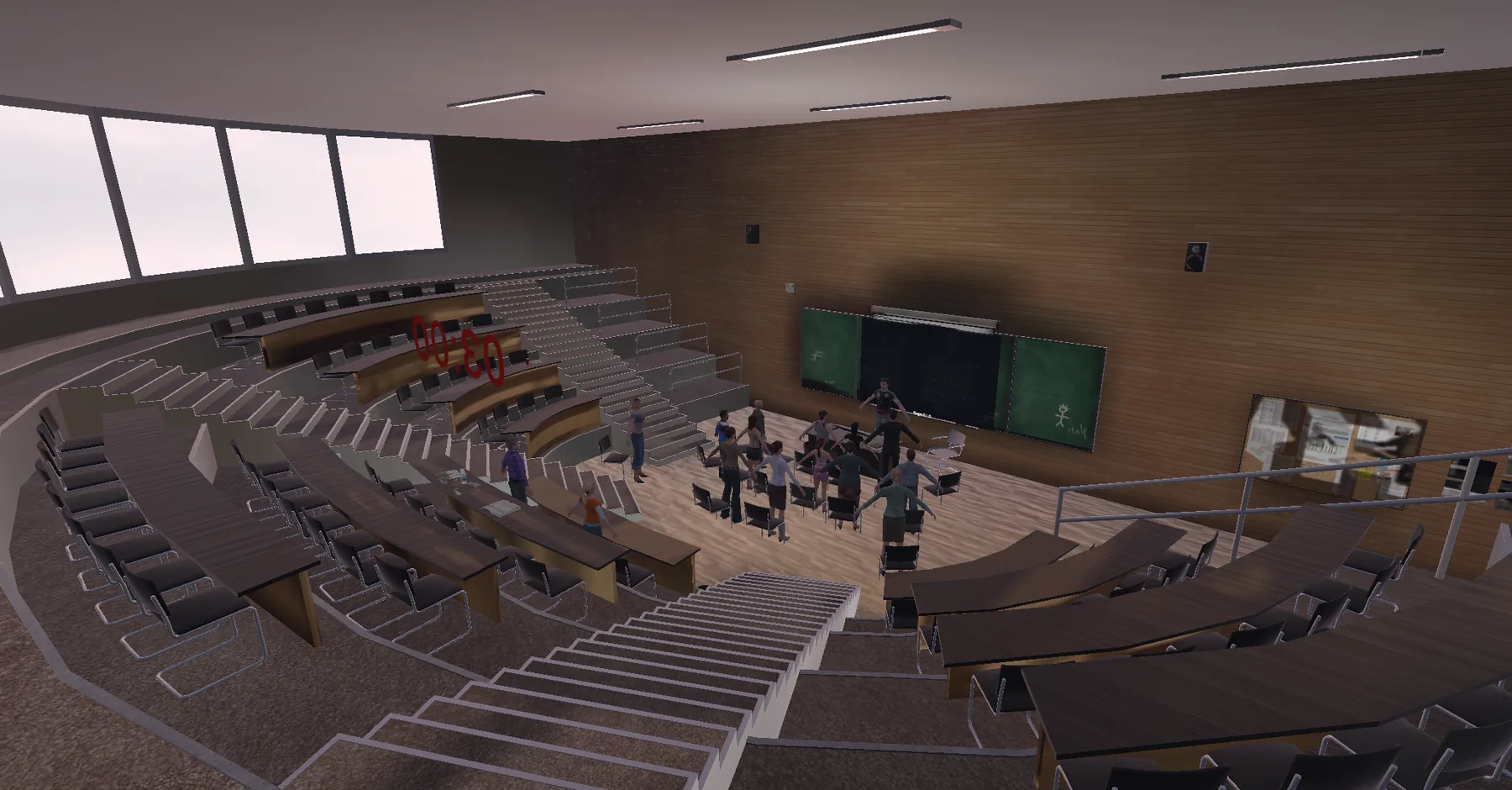 Presentation hall bird's-eye view