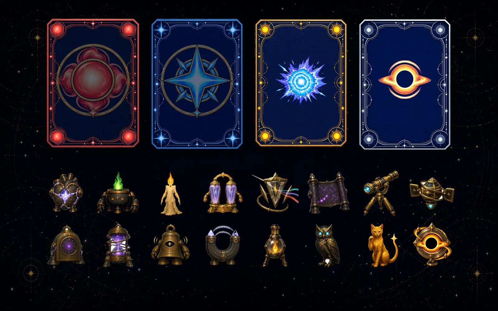 Card faces and spirit art